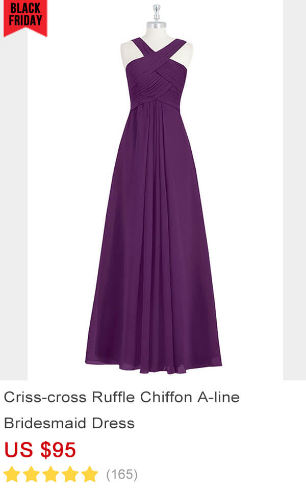 Criss-cross Ruffle Chiffon A-line Bridesmaid Dress
