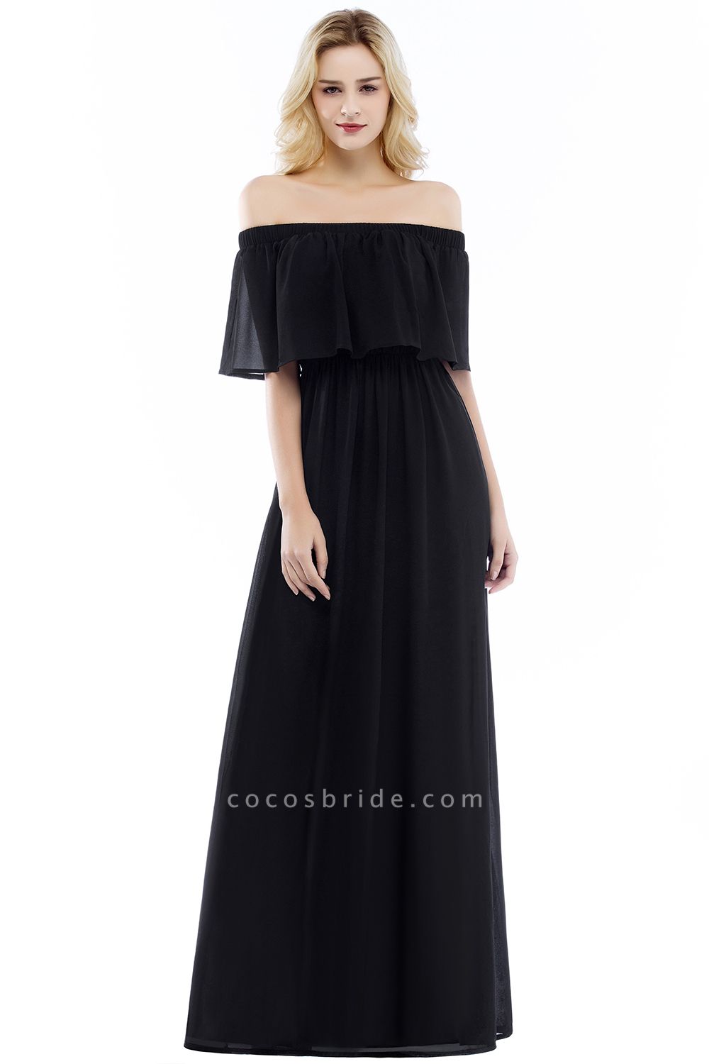 Chic Bateau Chiffon A-line Evening Dress