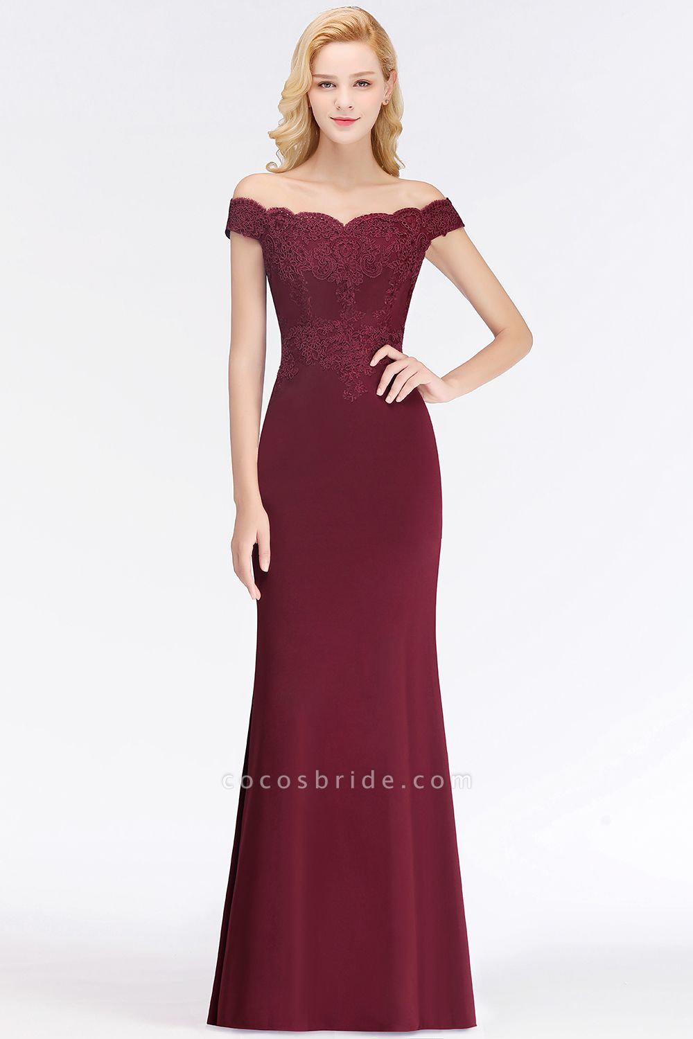 Mermaid Off-the-shoulder Long Appliques Bridesmaid Dress