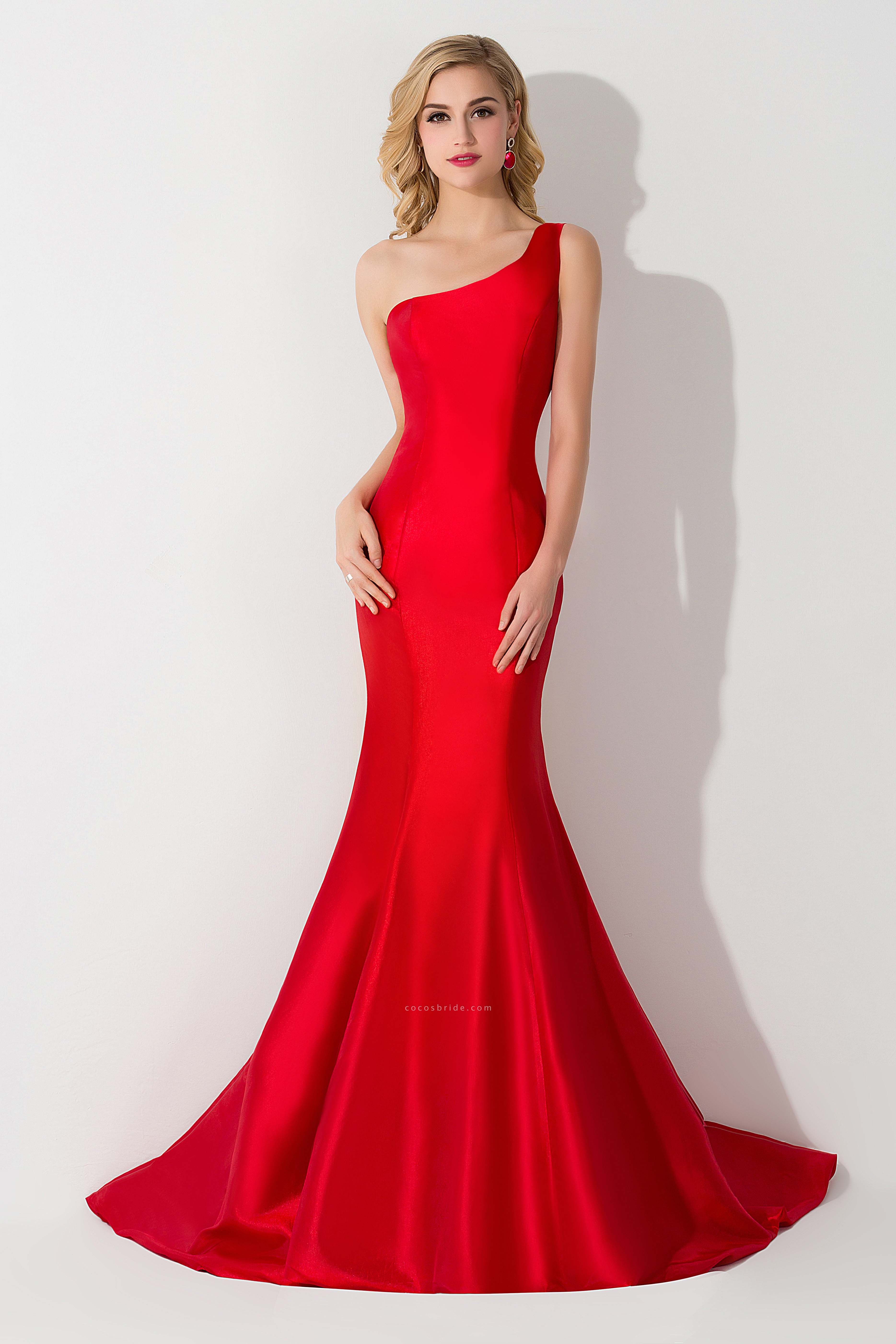 Mermaid Satin One-Shoulder Sleeveless Floor-Length Bridesmaid Dress