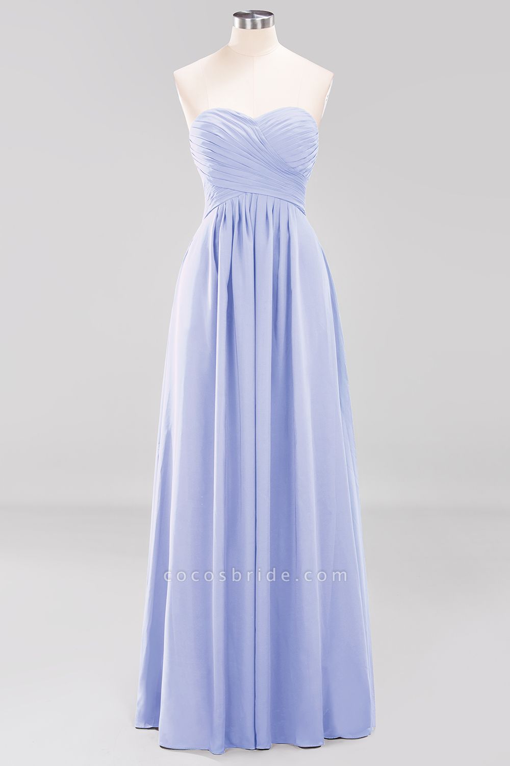 A-line Chiffon Sweetheart Strapless Ruffles Floor-length Bridesmaid Dress