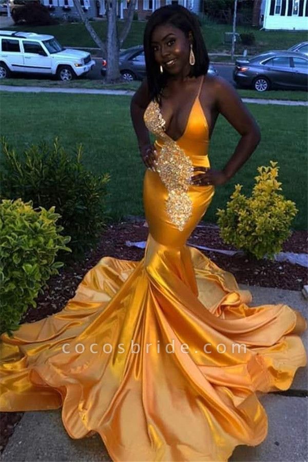 Latest Spaghetti Straps Lace Mermaid Prom Dress