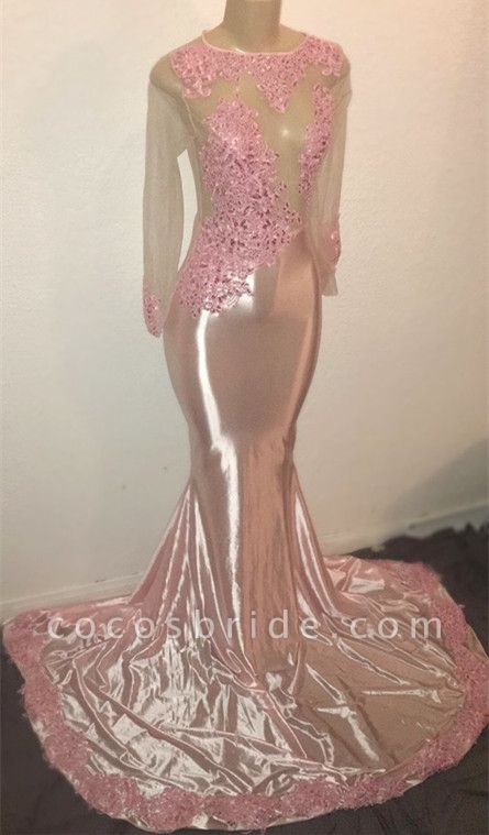 Fascinating Jewel Appliques Mermaid Prom Dress