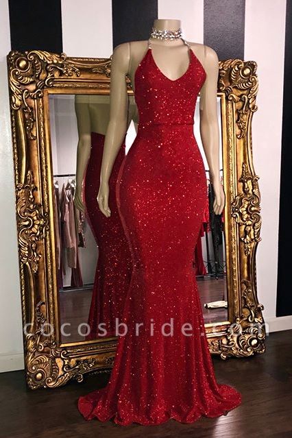 Sexy Sequins Sleeveless Mermaid Prom Dresses