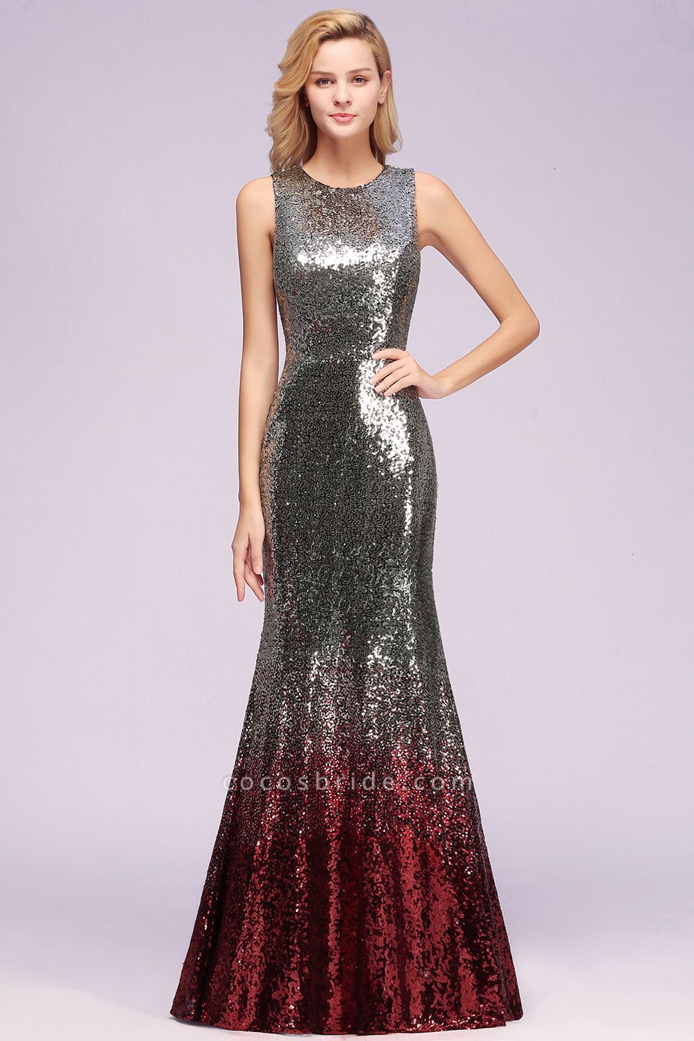 BM0765 Sleeveless Sexy Mermaid Sequins Bridesmaid Dress