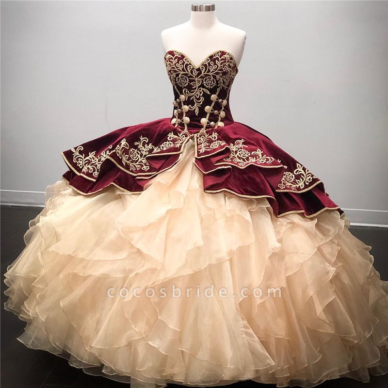 Best Sweetheart Organza Ball Gown Quinceanera Dress