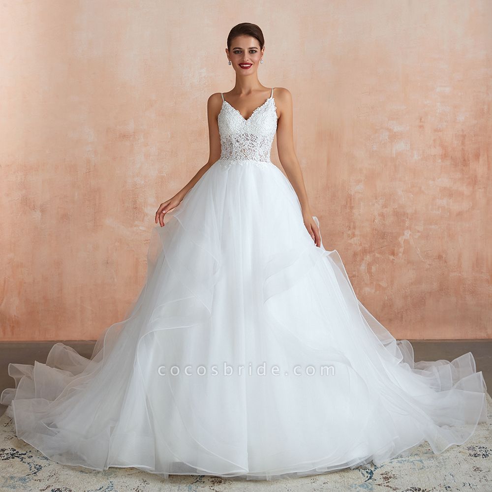 Glorious Appliques Tulle A-line Wedding Dress