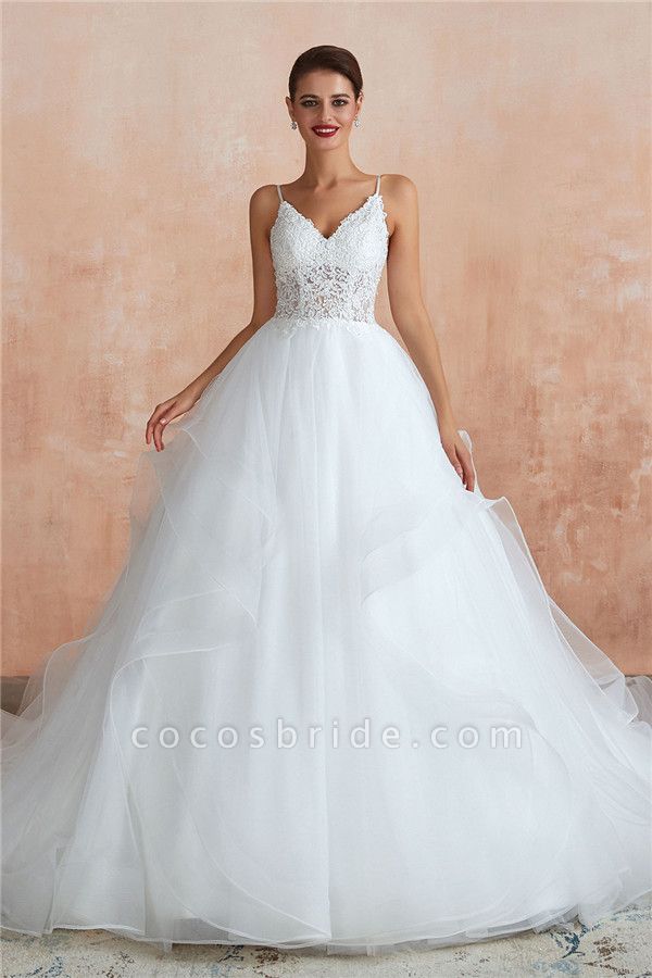 Glorious Appliques Tulle A-line Wedding Dress