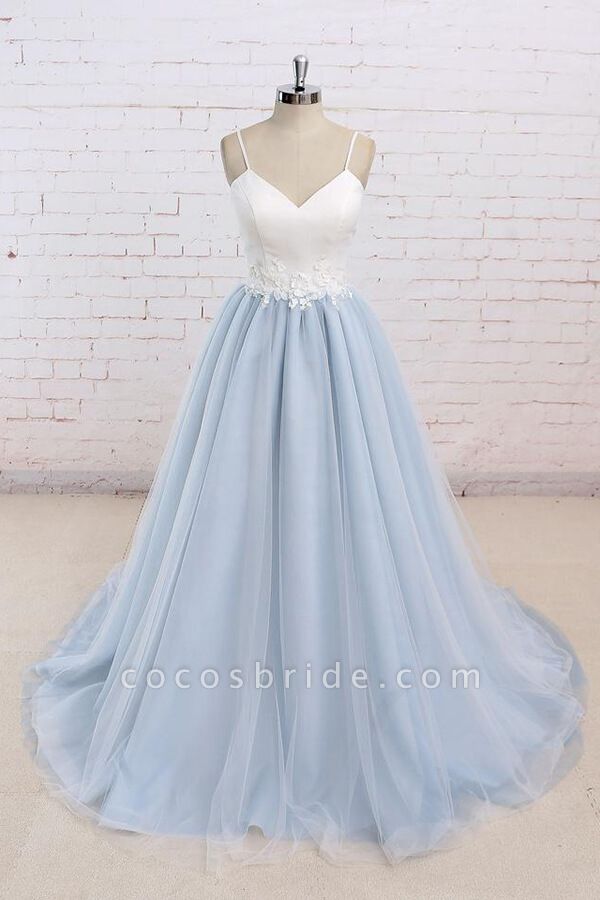 Chic Spaghetti Strap Organza A-line Wedding Dress