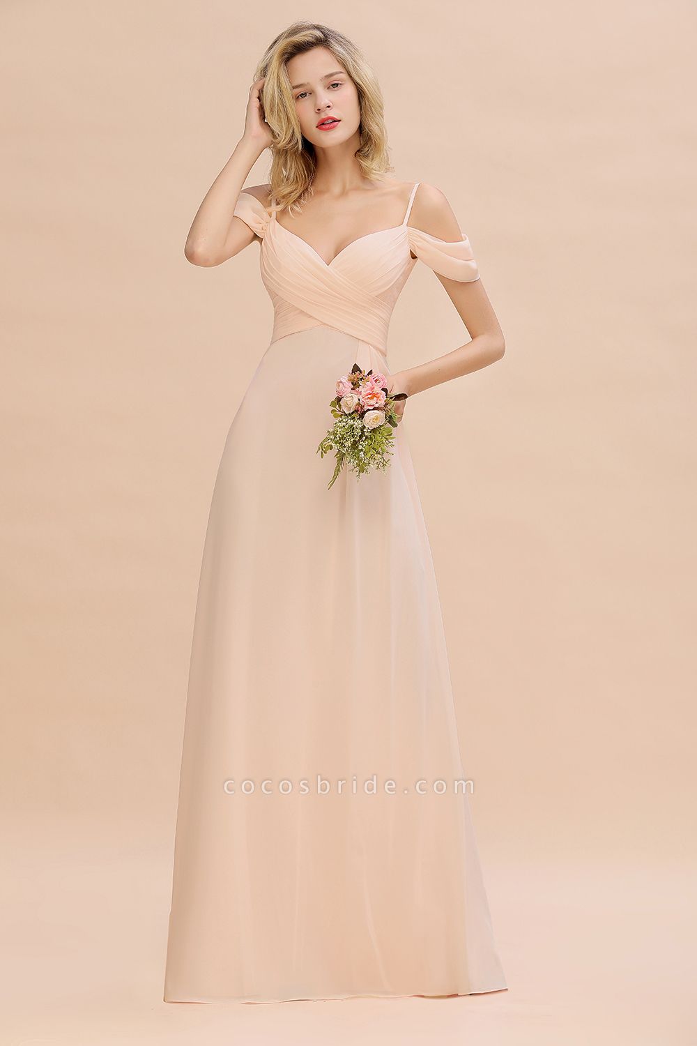 BM0786 Spaghetti Straps Sweetheart Ruffles Bridesmaid Dress