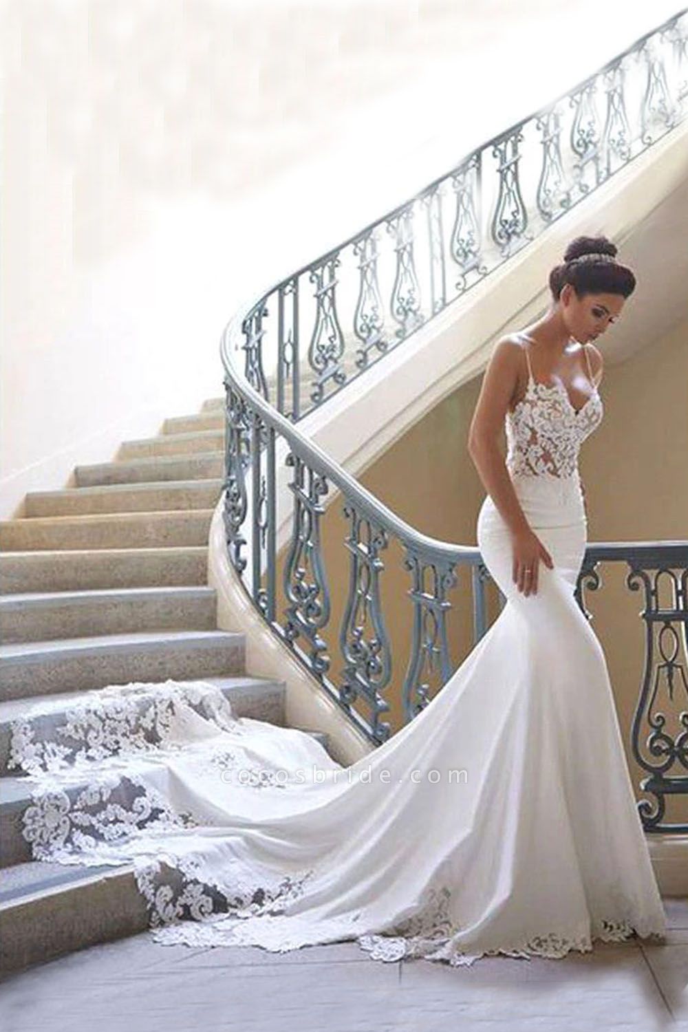 Hochzeitskleid Meerjungfrau Mit Spitze | Elegante Brautkleid Weiß