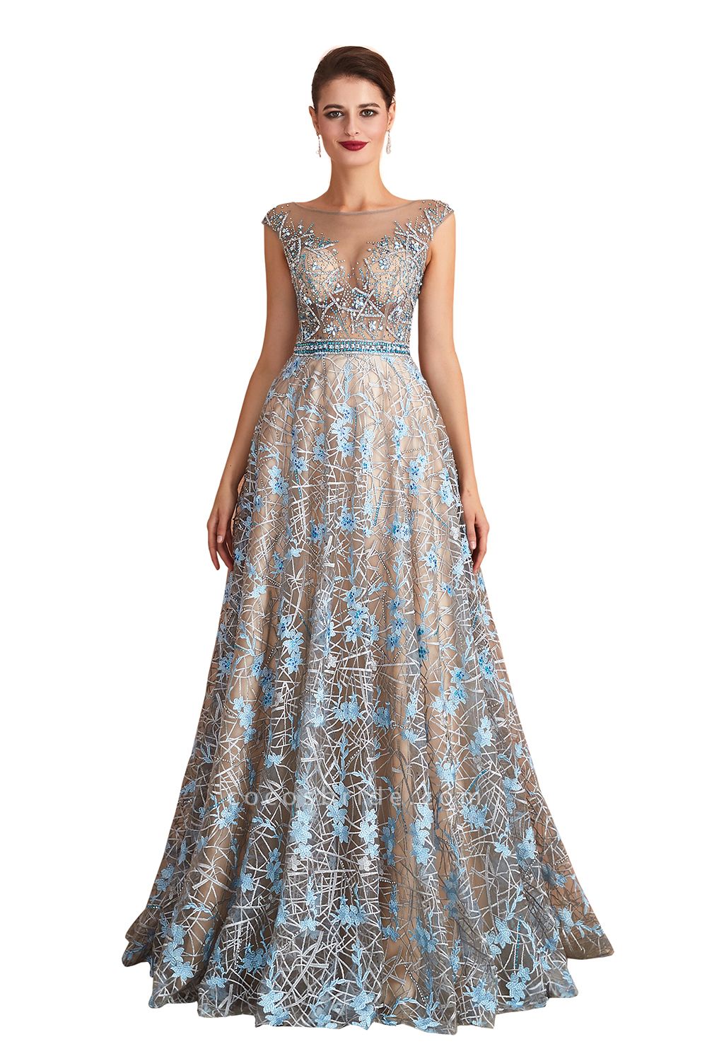 Beautiful Jewel Lace A-line Prom Dress