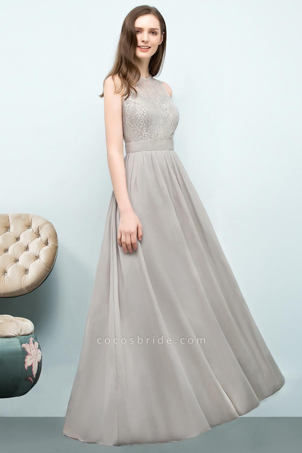 Lace A-line Floor Length Bridesmaid Dress