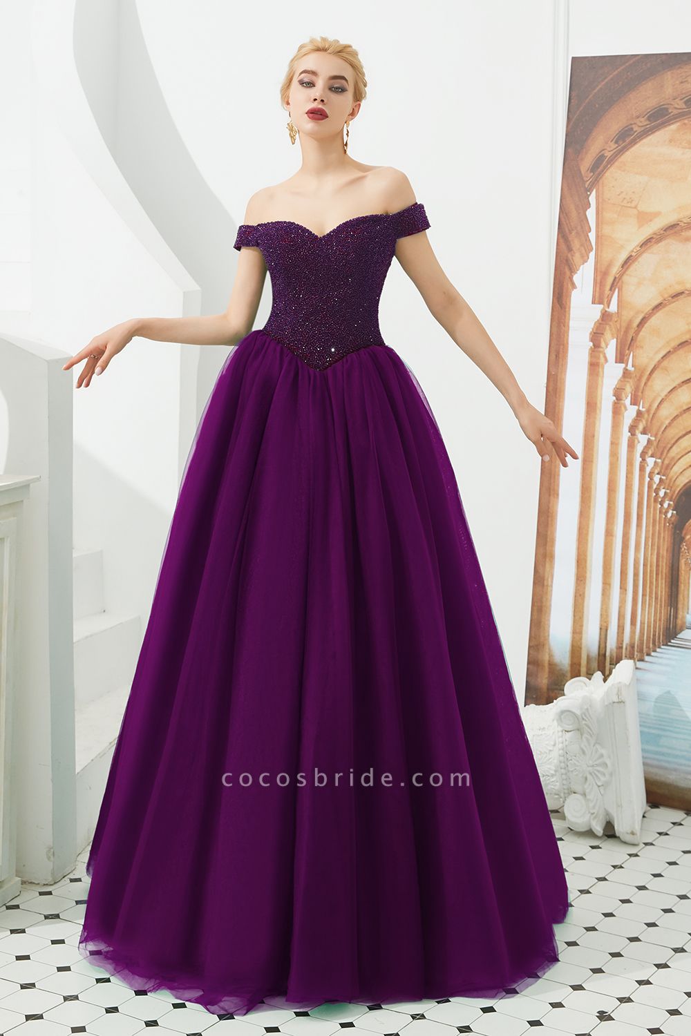 Glorious Off-the-shoulder Tulle A-line Prom Dress