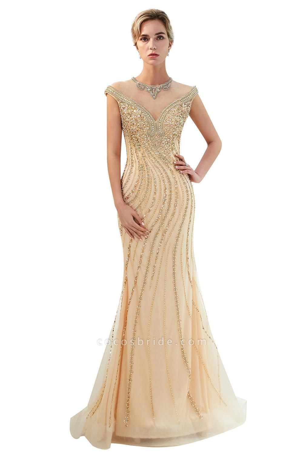 Attractive Jewel Tulle Mermaid Prom Dress
