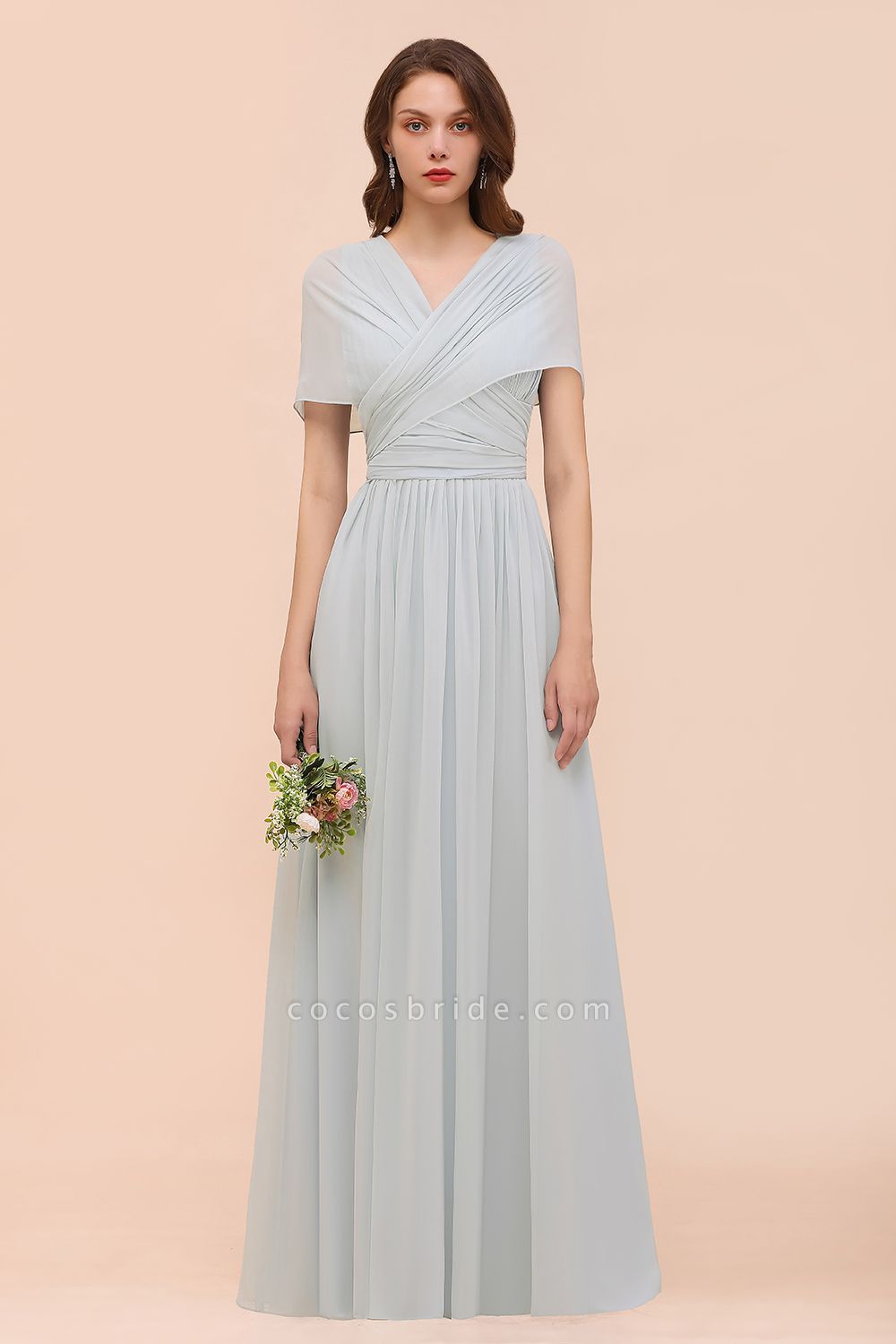 Infinity Soft Chiffon A-Line Wedding Guest Dress Floor Length Bridesmaid Dress