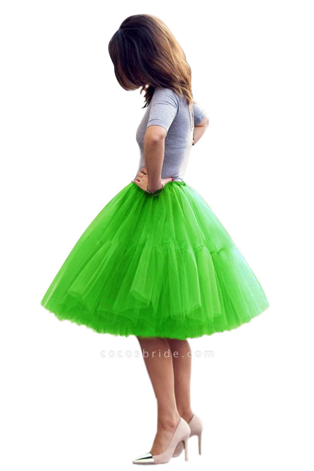 Women Princess Tutu Tulle Midi Knee Length Skirt Underskirt