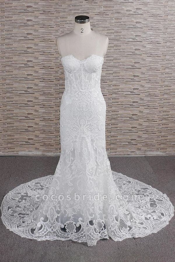 Stunning Strapless Appliques A-line Wedding Dress