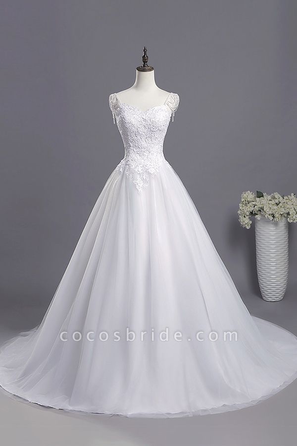 Beading Appliques Lace A-line Tulle Wedding Dress