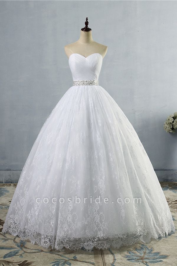 Chic A-line Lace Chiffon Floor Length Wedding Dress