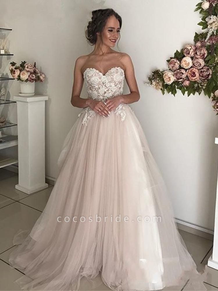 Elegant Sweethart Sleeeveless A-Line Tulle Wedding Dresses