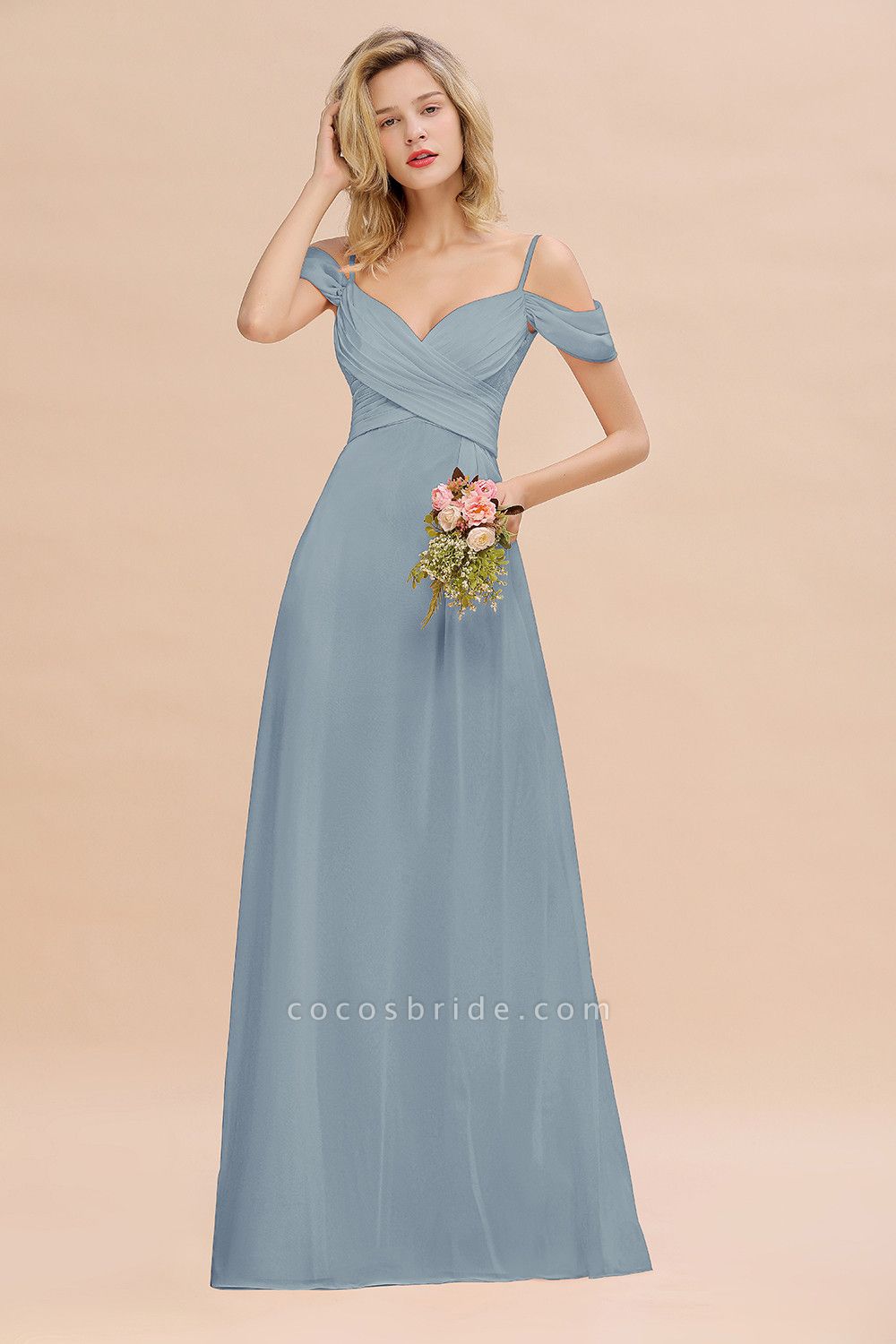 BM0786 Spaghetti Straps Sweetheart Ruffles Bridesmaid Dress