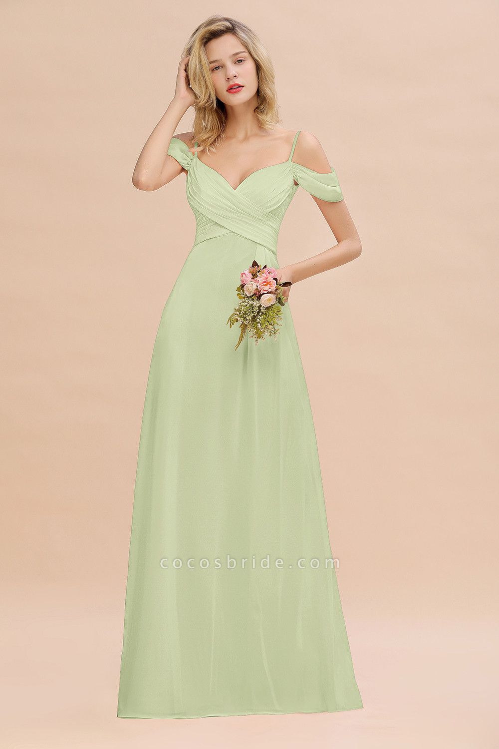 BM0786 Spaghetti Straps Sweetheart Ruffles Bridesmaid Dress