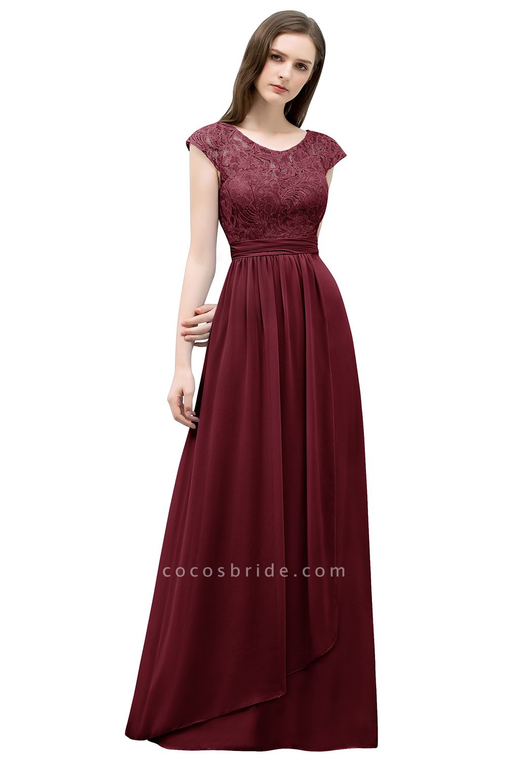Lace A-line Floor Length Bridesmaid Dress