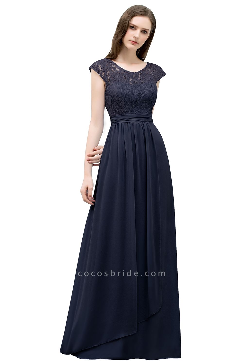 Lace A-line Floor Length Bridesmaid Dress