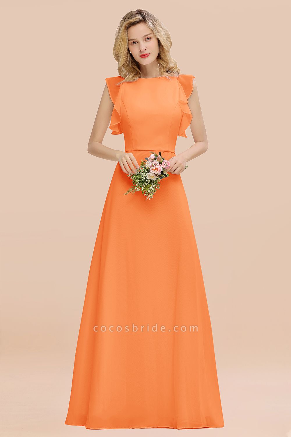 BM0783 Elegant Simple Jewel Sleeveless A-line Bridesmaid Dress