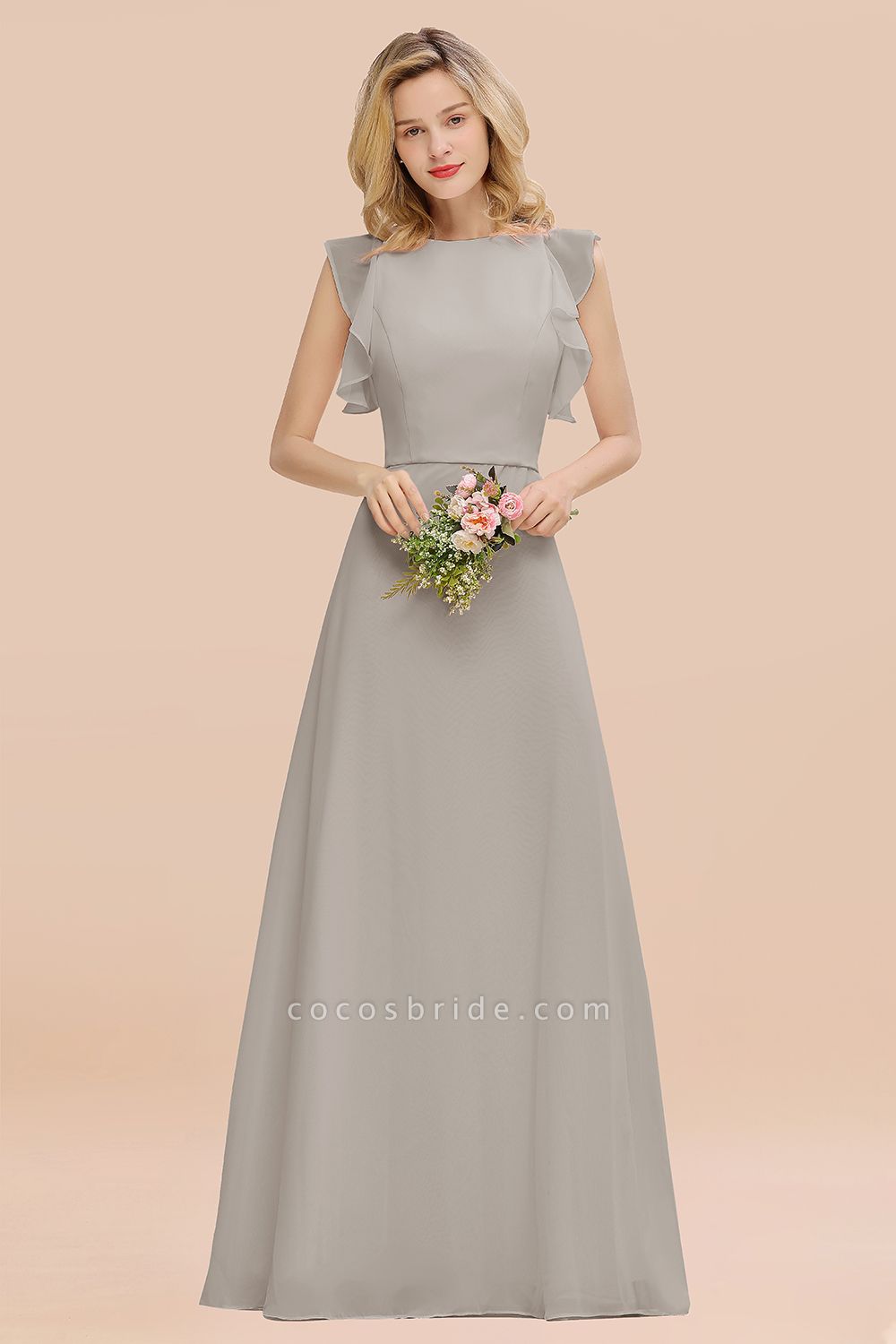 BM0783 Elegant Simple Jewel Sleeveless A-line Bridesmaid Dress