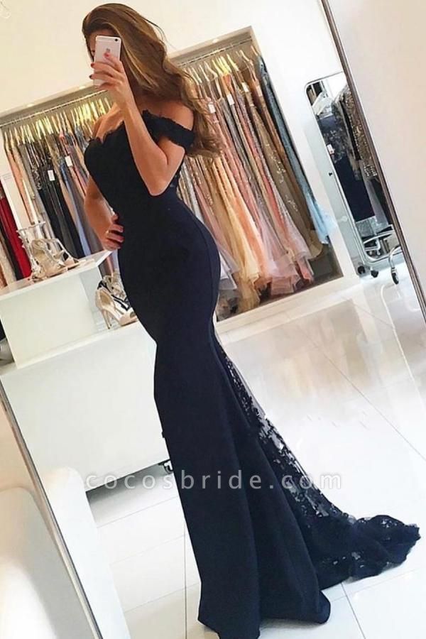 Beautiful Sweetheart Off-the-shoulder Backless Appliques Lace Floor-length Mermaid Prom Dress