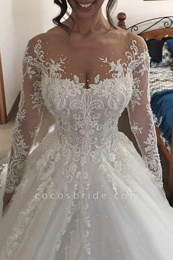 SDBC5631 Gorgeous White Wedding Dresses with Sleeves