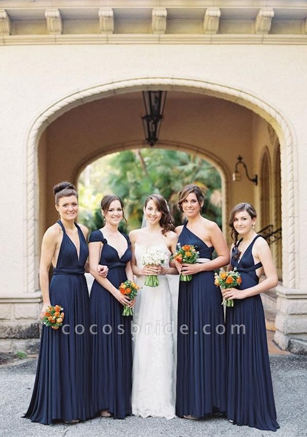 Long A-line Multiway Infinity Navy Blue Bridesmaid Dress