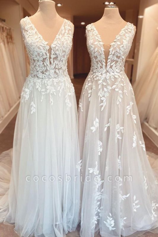 Classy A-Line Sweetheart Appliques Lace Open Back Ruffles Wedding Dress