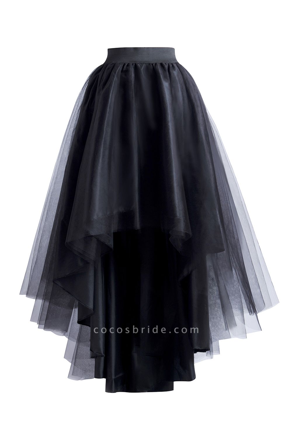 Casual High Low Tiered Tulle Satin Skirt Girl Gown Tutu Skirt Women
