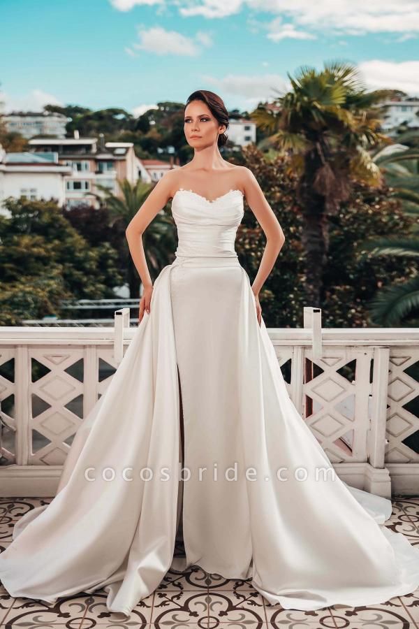 Satin Brautkleider mit Spitze | Designer Hochzeitskleider A Linie