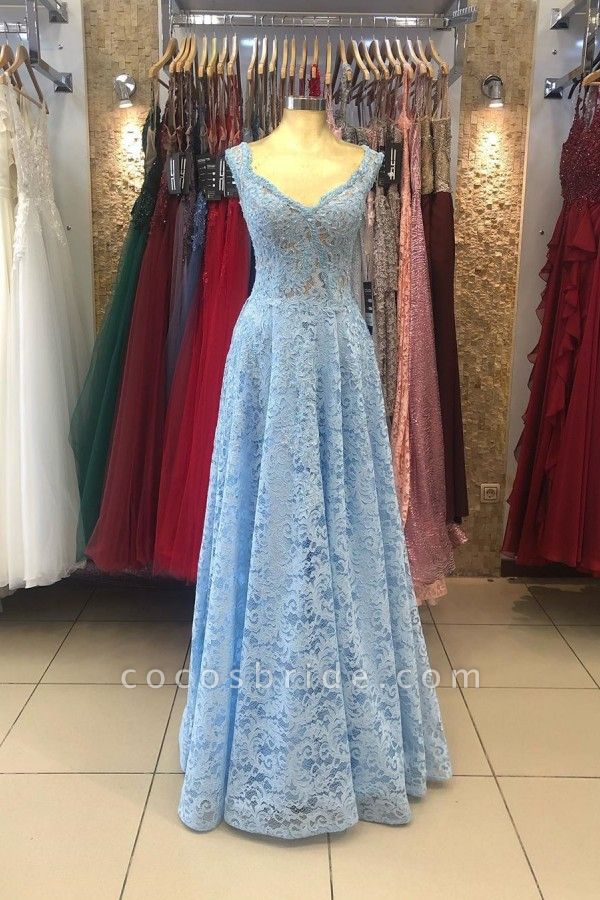 Classy A-line Sweetheart Backless Appliques Lace Ruffles Train Prom Dress