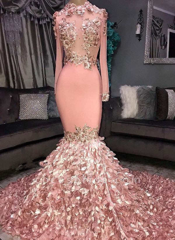 Excellent Jewel Flower(s) Mermaid Prom Dress