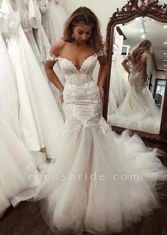 Charming Sweetheart Off-the-Shoulder Mermaid Wedding Dresses