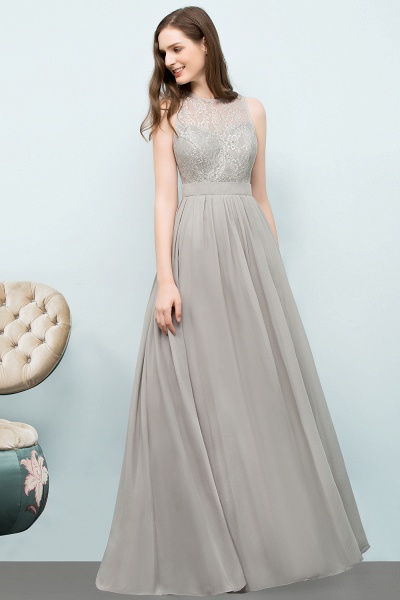 Lace A-line Floor Length Bridesmaid Dress_2