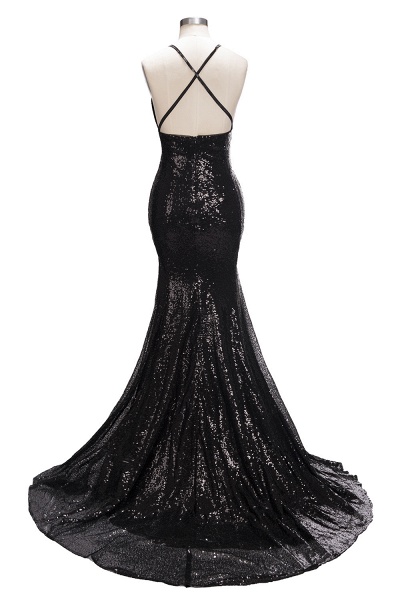 SABINA | Mermaid V-neck Spaghetti Floor Length Sequined Prom Dresses_3