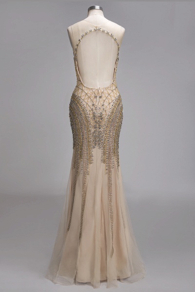 PRISCILLA | Mermaid Sleeveless Floor Length Backless Prom Dresses with Crystals Beading_3