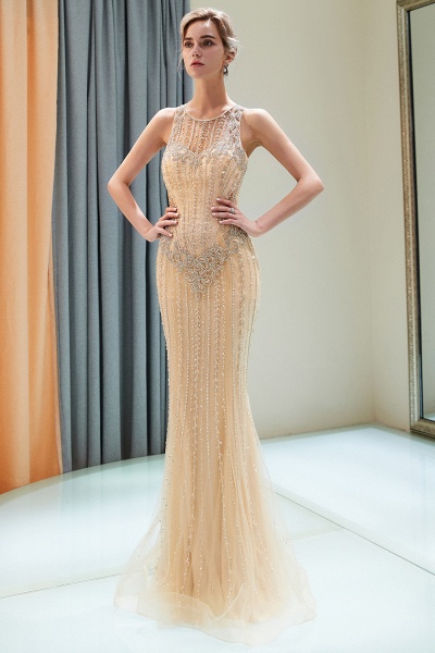 Eye-catching Jewel Tulle Mermaid Prom Dress_6