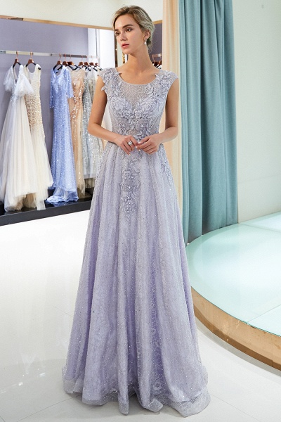 Lilac Abendkleid Luxus Lang Günstig Spitze Abendmoden Bodenlang_6