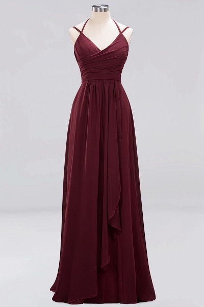 A-line Chiffon Spaghetti Straps Sleeveless Ruffles Floor-Length Bridesmaid Dresses_10