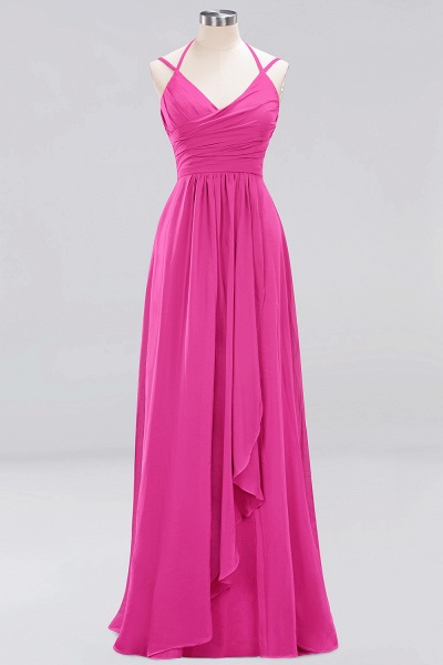 A-line Chiffon Spaghetti Straps Sleeveless Ruffles Floor-Length Bridesmaid Dresses_9