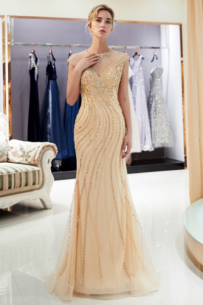 Attractive Jewel Tulle Mermaid Prom Dress_2