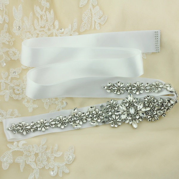 Gorgeous Satin Beadings Wedding Sash_9