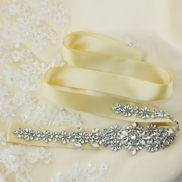 Gorgeous Satin Beadings Wedding Sash_7